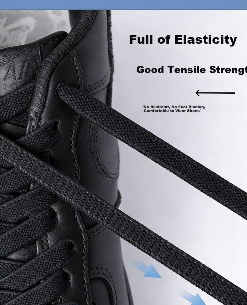 Huabaochi Lazy Shoelaces White Sneakers Slip-On Shoes Metal Buckle Flat Elastic Sports Shoes No-Tie Shoelace Gadget 3