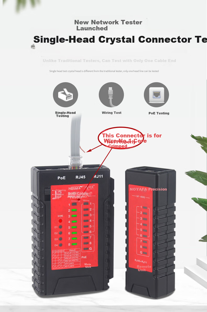 Smart Mouse NF-468S Network Cable Tester Multifunction Wire Tester Computer Network RJ45 Telephone Line Engineering Kit 1