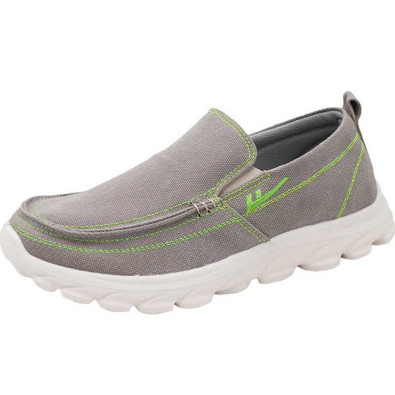 Warrior Canvas Shoes Breathable Sports Casual Slip-On Low-Top Trendy Sneakers WXY-B011Z Gray 44