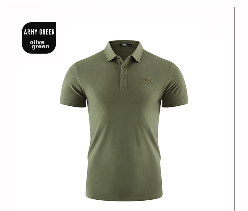 JEEP Men's Short Sleeve Polo Shirt Outdoor Sports Ice Cooling Quick-Dry Business Casual Fitness T-Shirt 44