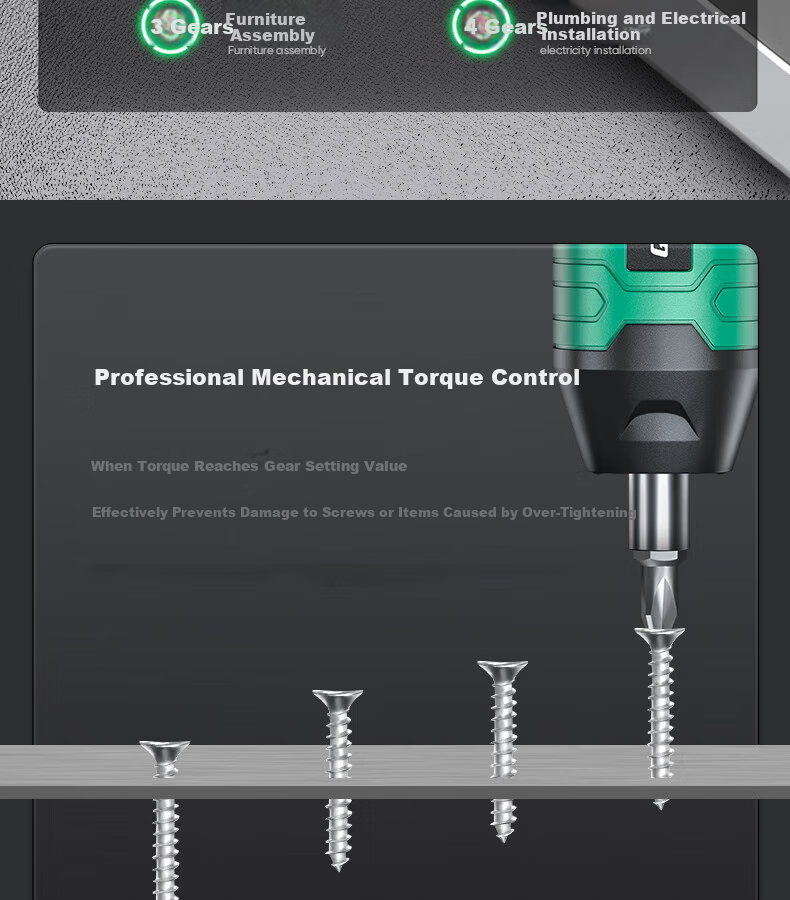 GREENER Universal Household 4-Speed Adjustable Electric Screwdriver Set Small Rechargeable Lithium Drill Driver 12