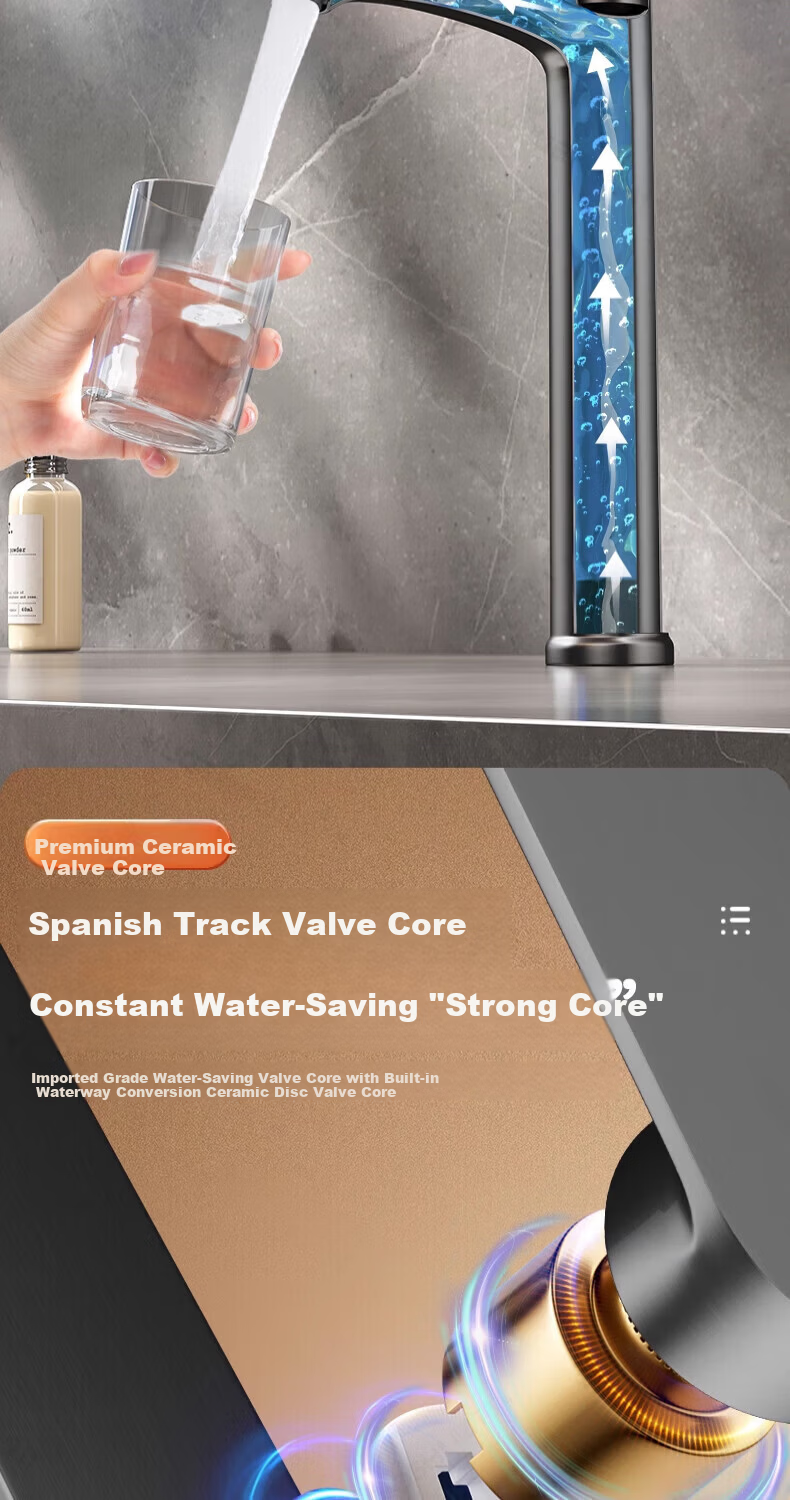 IVORPO German Above-Counter Basin Elevated Faucet Two-in-One Hot and Cold Water Bathroom Sink Faucet 9