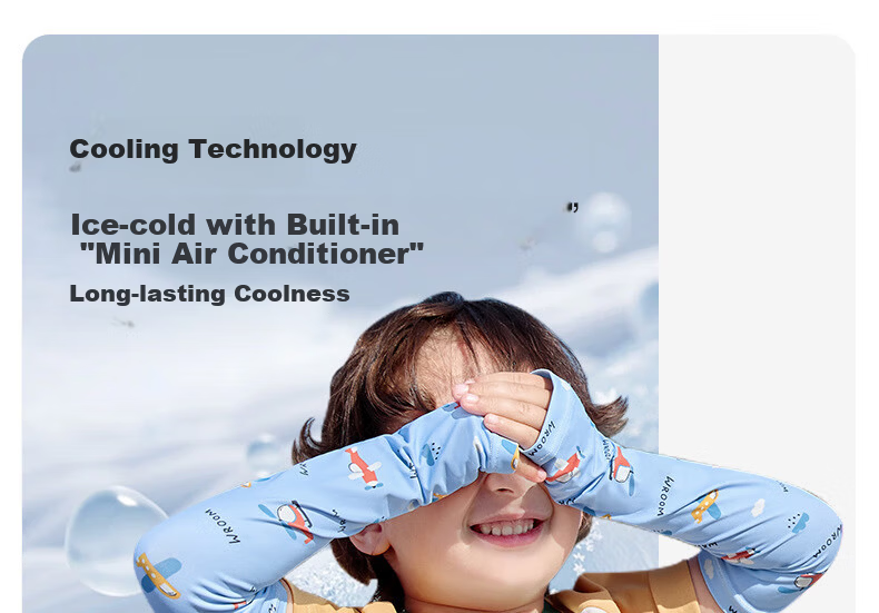 Niduoxiong Kids Ice Silk Sleeves UPF50+ Sun Protection Baby Arm Sleeves Boys Girls UV Protection Breathable Cooling Sleeves 10
