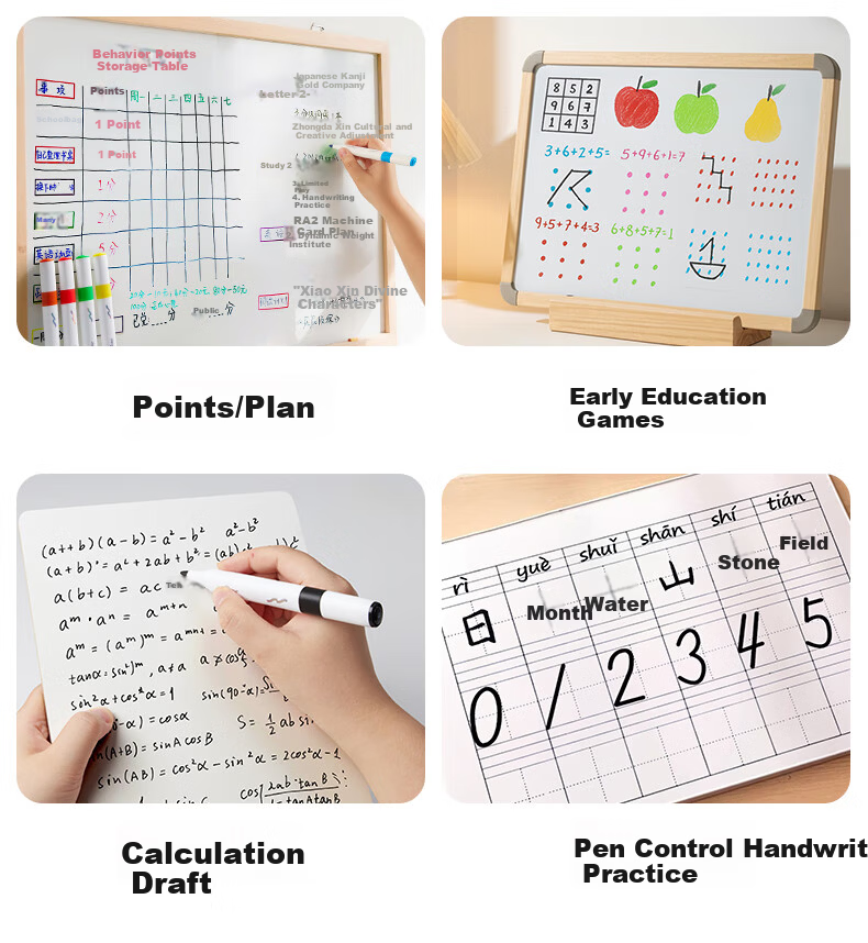 Melo Childhood Kids Double-Ended Erasable Water-Based Whiteboard Markers 12 Colors Educational Drawing Pens for Kindergarten Students Home Doodling 10