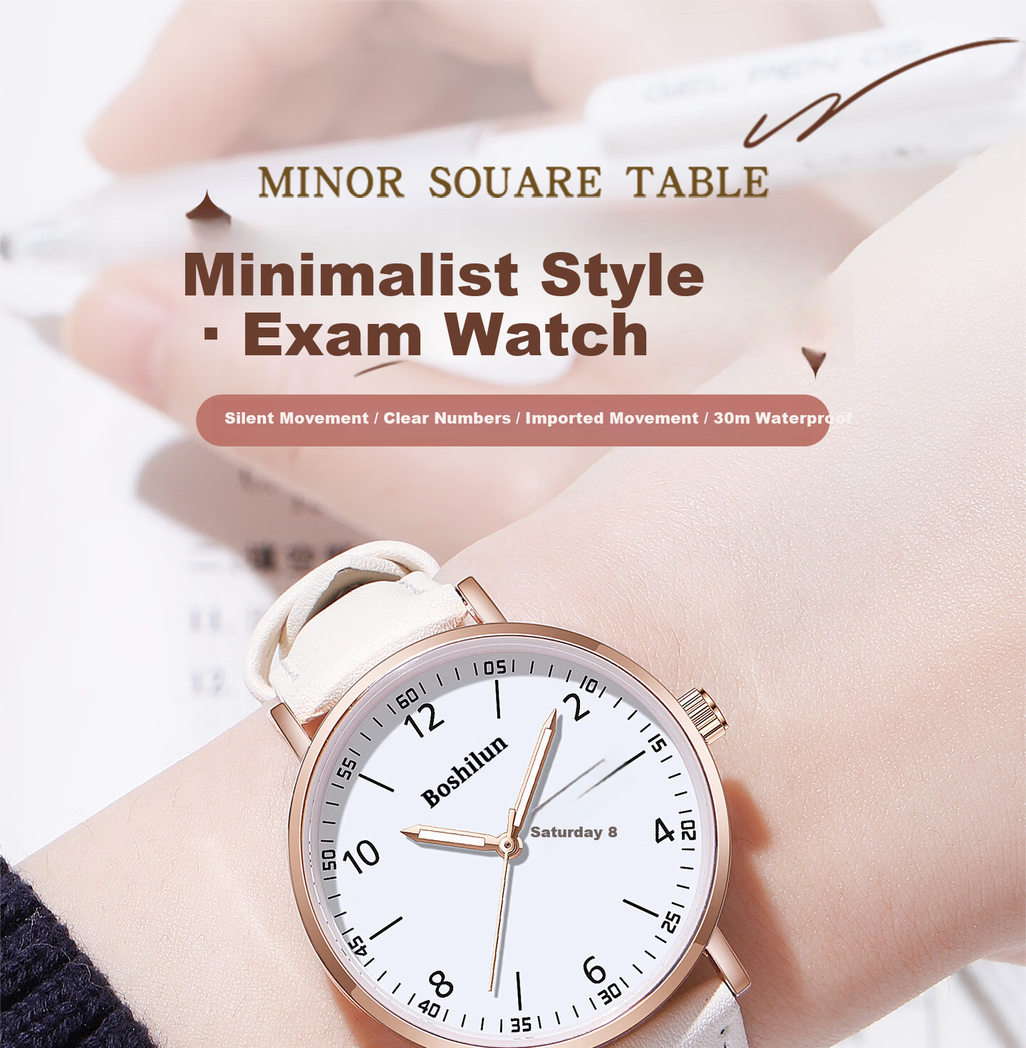 Bausch & Lomb Women's Watch Silent Quartz Sports Watch for High School Students Exam Gift 4