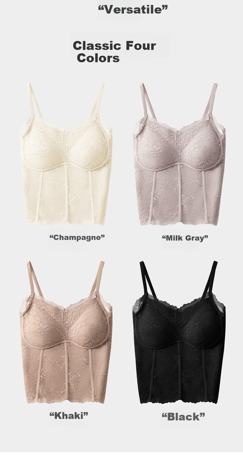 Tingmei [No Bra Needed] Sexy Lace Camisole Women's Thin Lingerie with Built-in Padding Convenient Vest for Outerwear 16