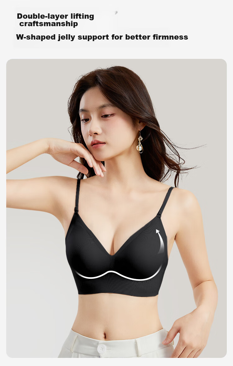Seven-Color Seamless Halter Neck Backless Push-Up Anti-Sagging Anti-Spread Side Support One-Piece Sexy Bra for Women 11