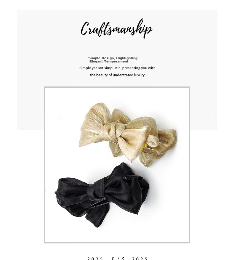 Jiaoxuefei Double-Sided Bow Bun Hair Claw Clip Luxury Hair Tie Hair Accessory Shark Clip High Ponytail Hairpin Back of Head Clip 1