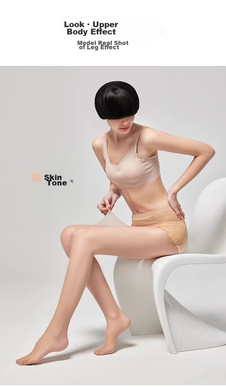 Avandy Apple Hip Pantyhose Women Crotchless Skin-Friendly 1DPLUS Ultra-Thin Breathable Sunscreen Euro-Style Tights 10