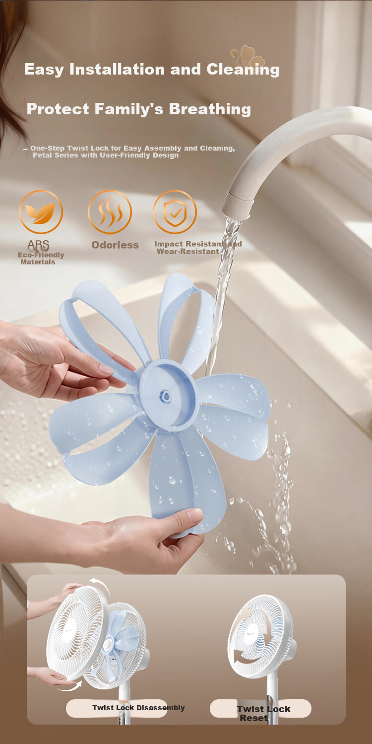 GREE Flower Elf Pro Energy Level 1 DC Inverter Quiet Energy-Saving Voice Control Electric Fan Bedroom Floor Fan High Airflow Silent 10
