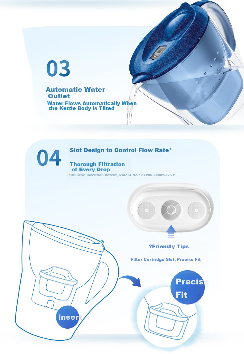 BRITA Marella XL-WPWLE Water Filter Jug with One Cartridge Starlight Blue 3.5L 7