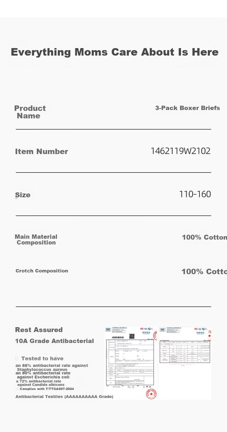 Gb Children's Underwear for Boys Aged 6-12, Jing Self-Operated Summer Breathable Elementary School Student Underwear, 10A Antibacterial Pure Cotton Baby Underwear 14