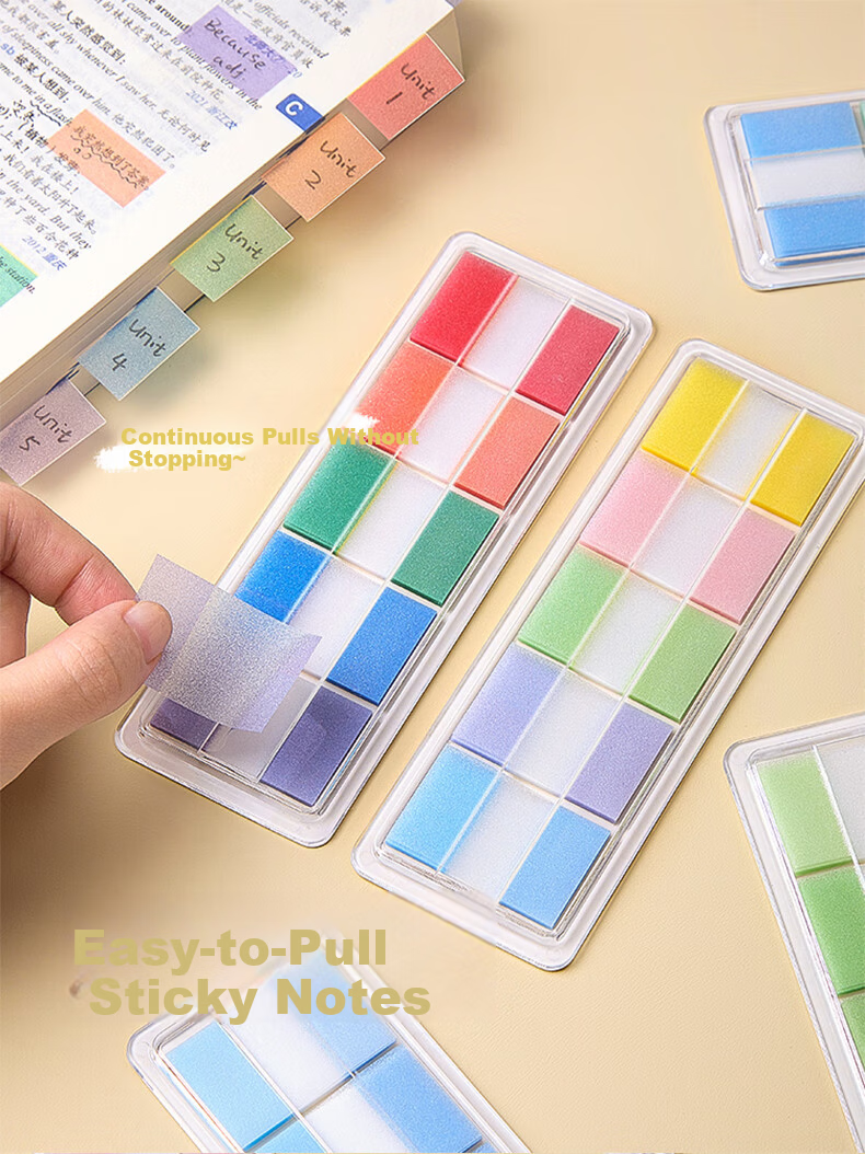 Kaba Bear Pearl Extractable Plain Sticky Notes High-Value Student Memo Paper 5 Colors Strong Adhesive Convenient Label Stickers Rainbow Colors 2