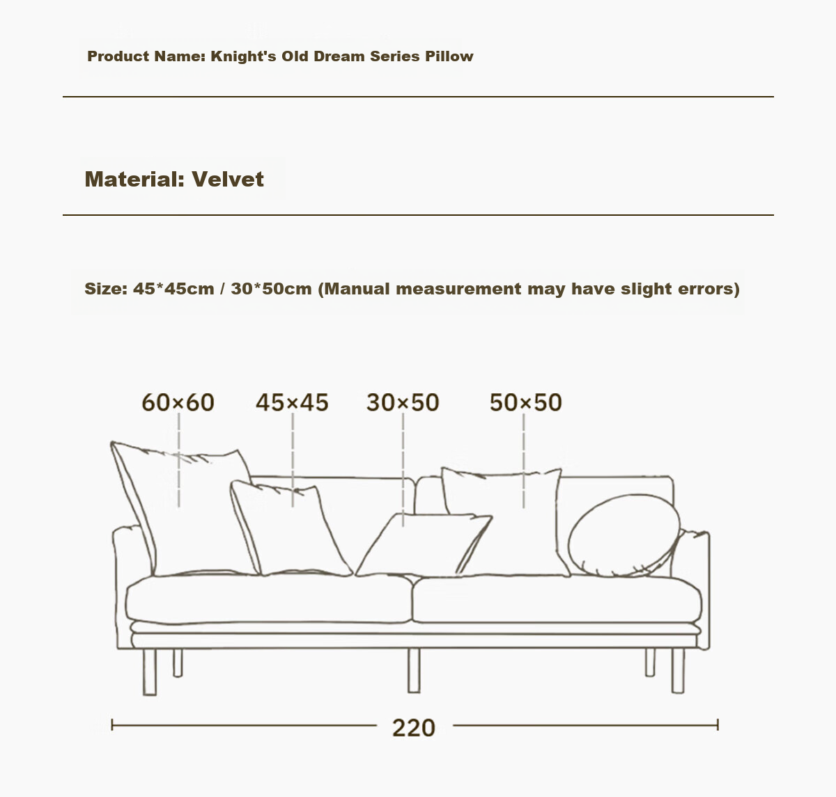COMICOMI Luxury Sofa Cushion Pillow Removable Washable 45x45cm 15