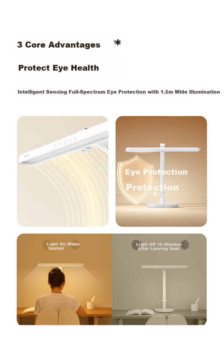 Dreame Smart Sensor Desk Lamp Full Spectrum Eye Protection Study Bedroom High-Quality US Cree LED 5