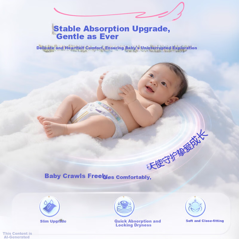 GOO.N Angel Series Diapers L38 (9-14kg) Baby Double Core Soft Absorption
