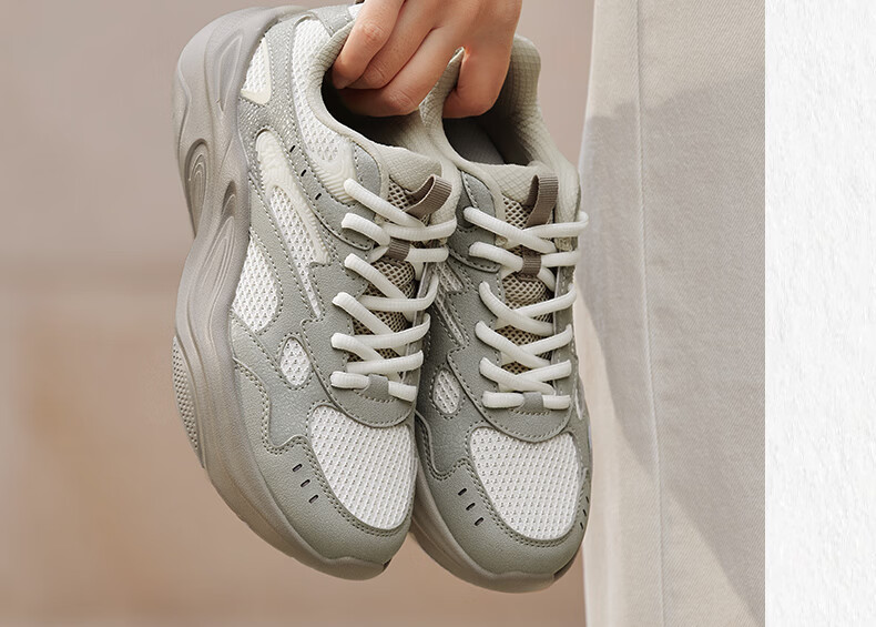 361° Women's Sports Shoes Summer Breathable Thick Sole Commuter Casual Retro Dad Sneakers 682616781-1 25