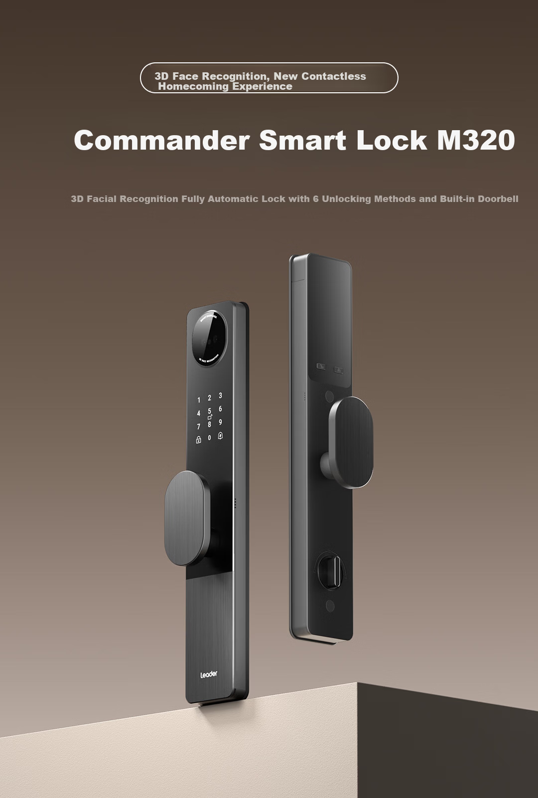 Leader Home Smart Door Lock, Fingerprint Password Lock, Anti-Theft Door Lock, Electronic Lock, Installation Included, Intelligent Fingerprint Password Lock E200 2