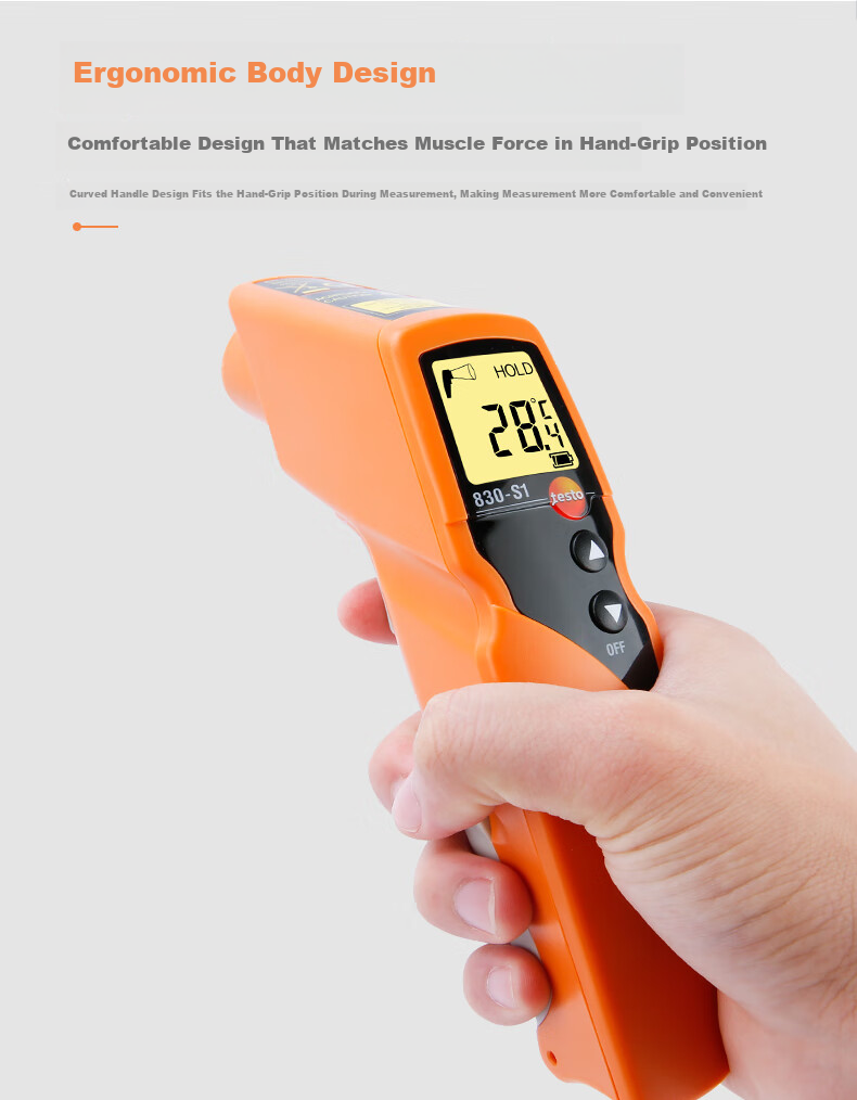 Testo Infrared Thermometer TESTO830S1 Industrial Temperature Gun Handheld Electronic Temperature Meter for Object Temperature Measurement 5