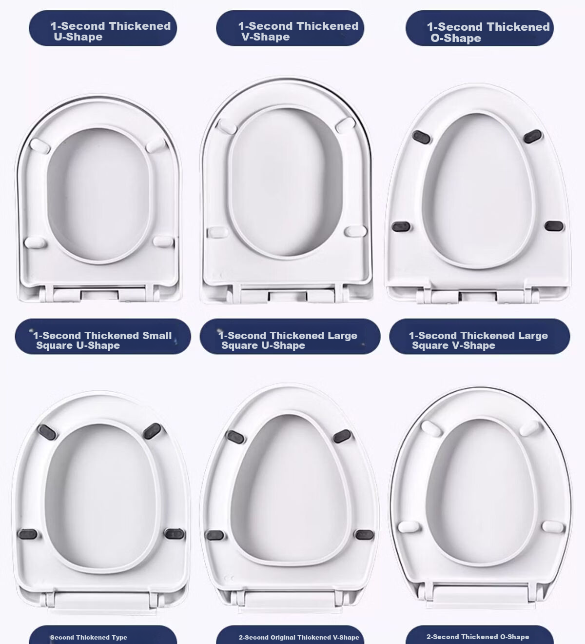 Taoshi V-Shaped Universal Toilet Seat Cover Double Slow-Closing Extra Thick Household Old-Style Toilet Lid 13