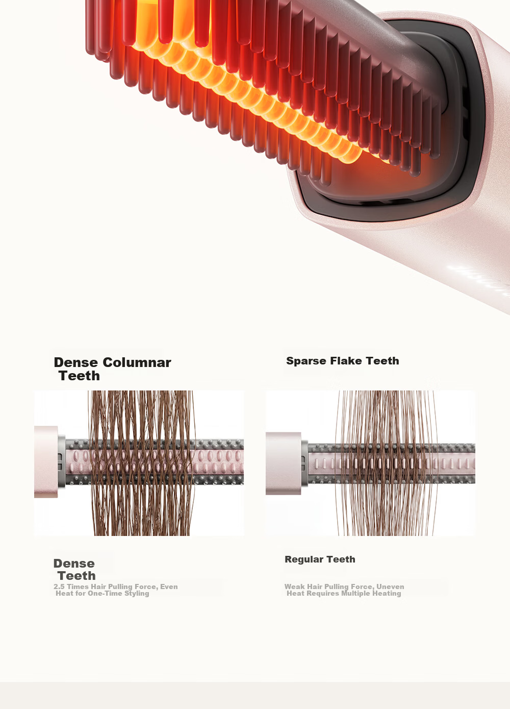 AKiracosme Lipstick Straightening Brush Mini Wireless Portable Negative Ion Constant Temperature Hair Care Home Dorm Lazy High Crown Bangs Comb 520 Gift 03SB Glowing Gold 18