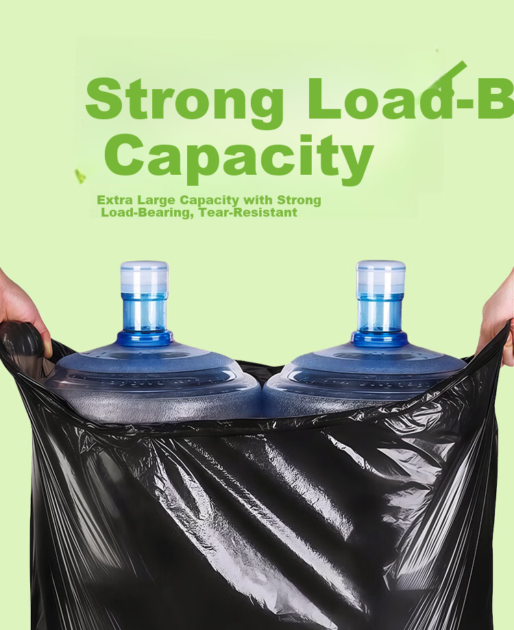 Lide Biodegradable Flat Large Garbage Bags Large Size Sanitation Commercial Household Kitchen Extra Thick 4-Layer 60x80cm 50pcs 12