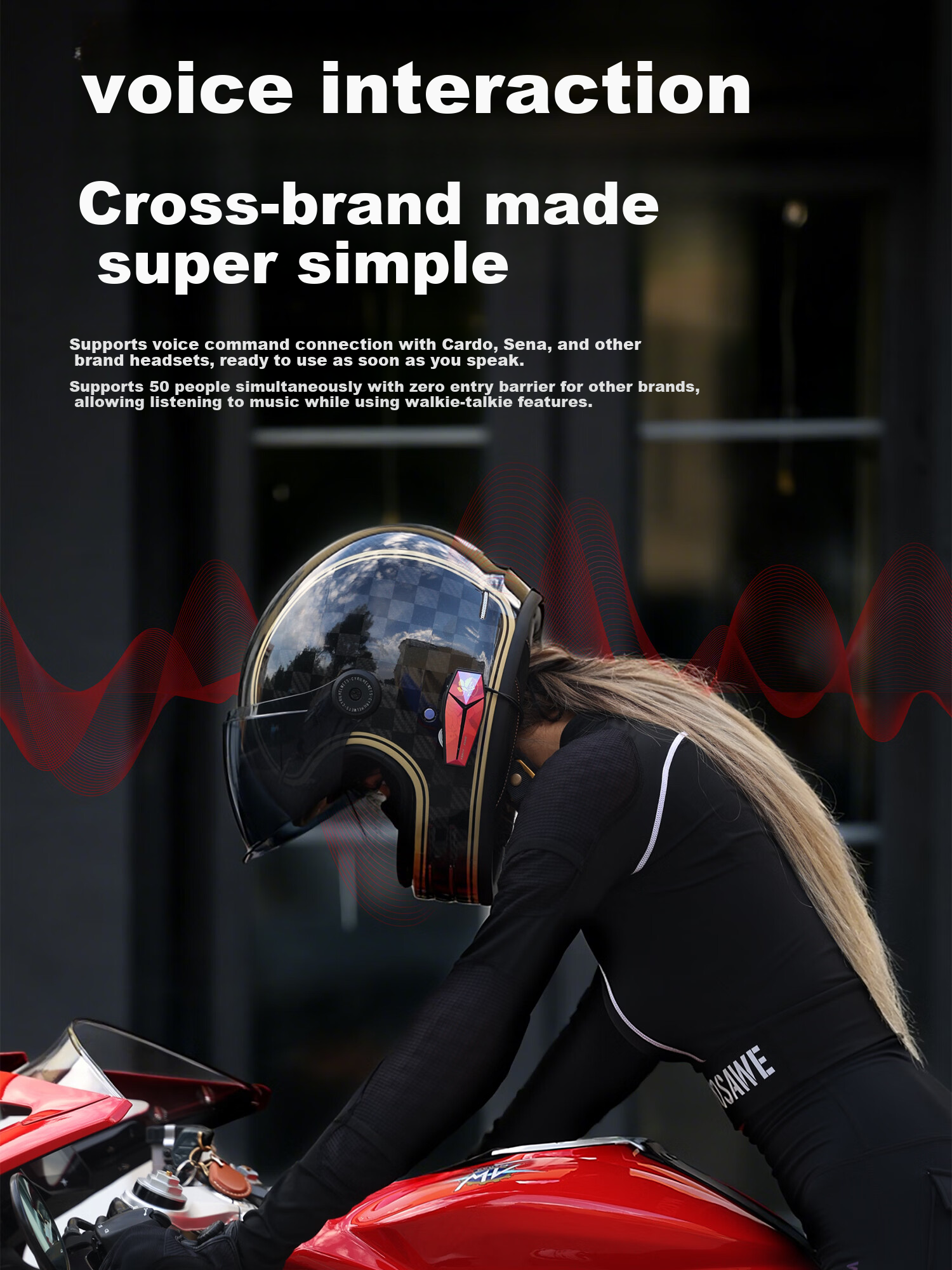 ASMAX & EVA Helmet Bluetooth Headset High-End Motorcycle Riding Professional Noise-Cancelling Evangelion Unit-02 Edition 12