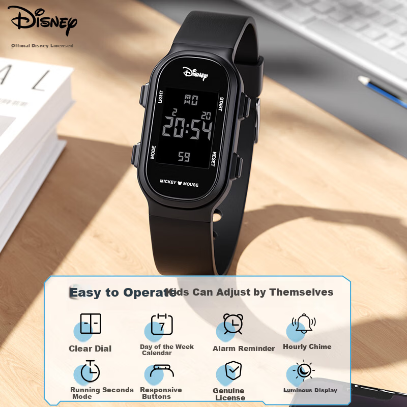 Disney Men's Sports Digital Waterproof Watch for Students, Trendy Teen Boys, Middle and High School Electronic Wristwatch, Back-to-School Gift 4