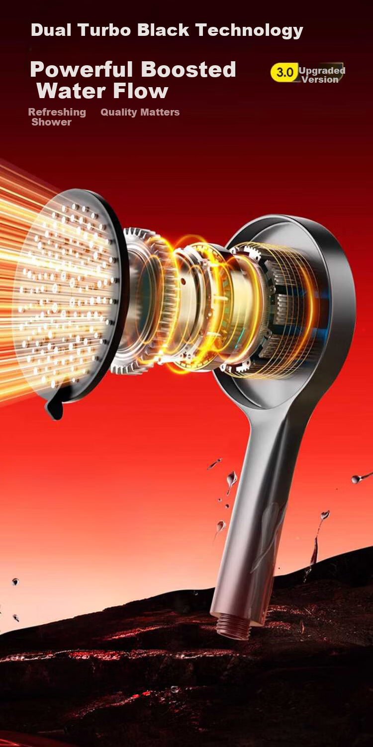 Del 28-Year Brand Pressurized Shower Head Multifunctional Handheld Bathroom Shower Set JJ-001 2