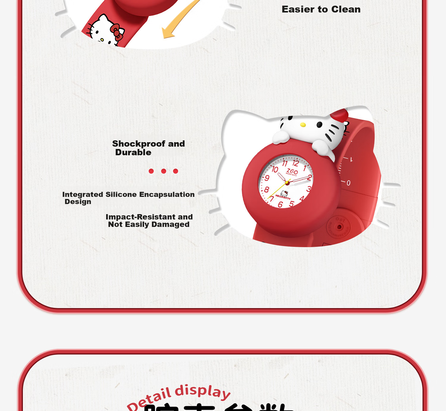 ZGO Sanrio Children's Watch for Ages 3-6, Kids' Day Gift, Girls' Kindergarten Baby Toy Digital Watch 307 19