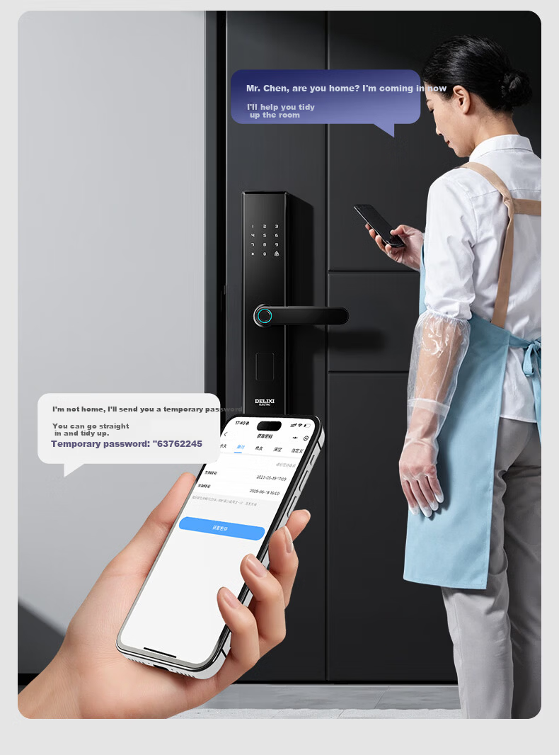 Delixi Electric Password Lock Smart Door Lock Home Fingerprint Lock Self-operated Smart Lock Anti-theft Electronic Entry Door Lock with Installation 11