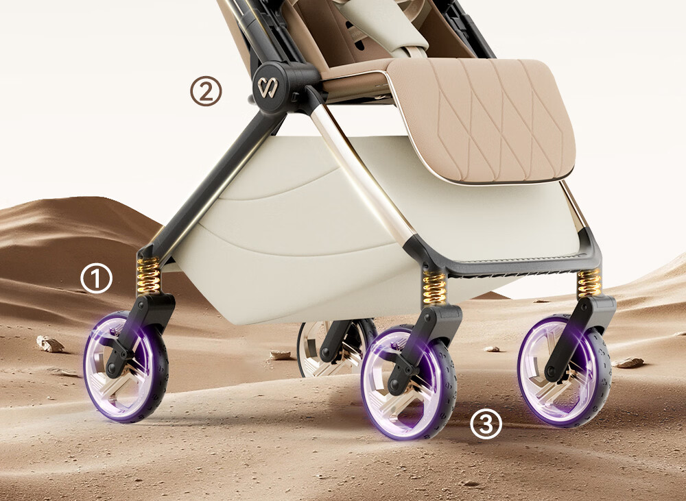 Welebao Baby Stroller Reversible Seat Recline 0-3 Years Lightweight Shockproof One-Key Folding High Landscape 21