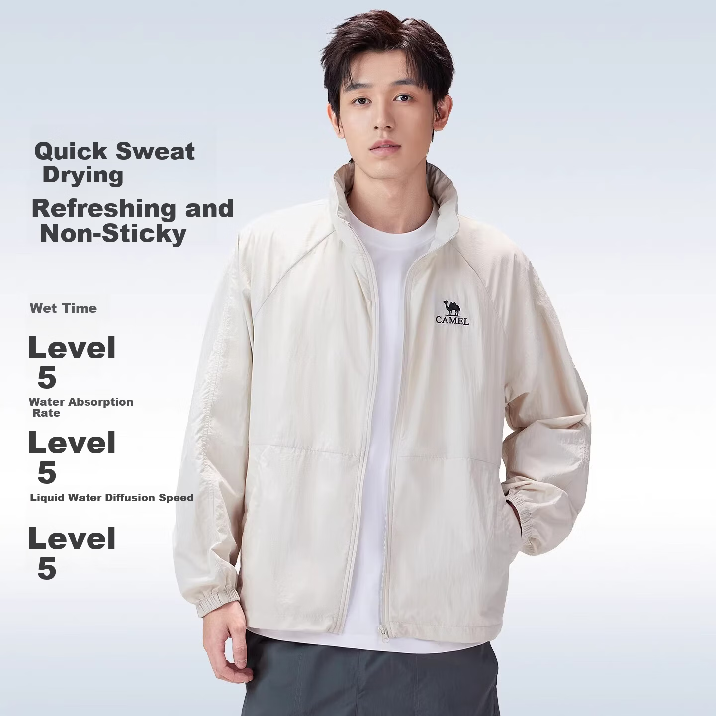 CAMEL Outdoor Sun Protection Jacket 2026 Spring Summer New Windproof Breathable Men's Hooded Water-Repellent Sports Coat 5016