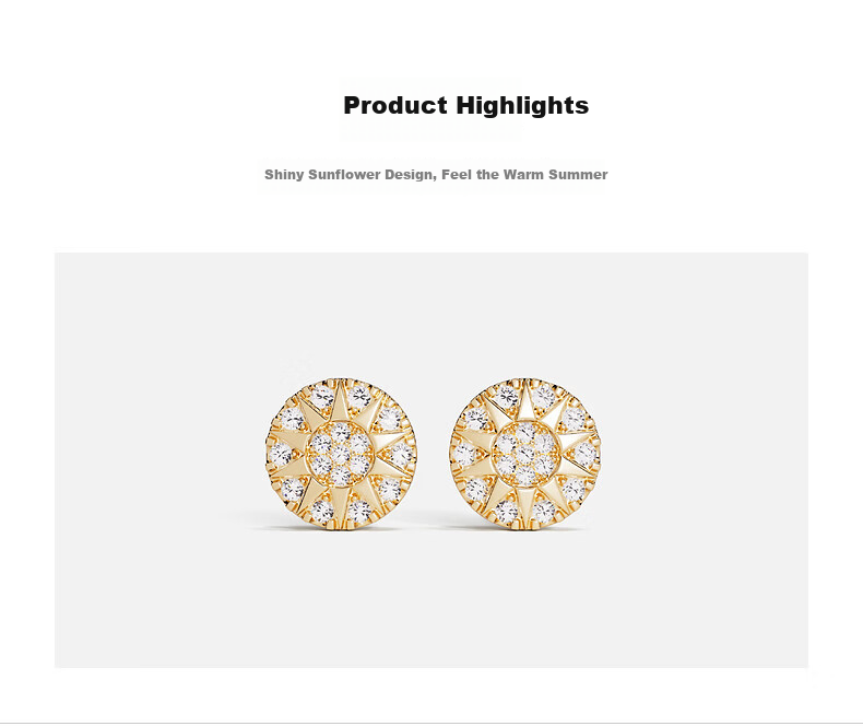 APM Monaco Soleil Compass Earrings Gold Sunflower Studs Birthday Gift for Women Girlfriend Wife 2
