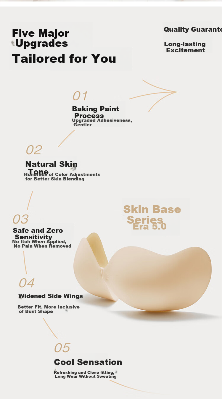 Cosmo Lady Bridal Strapless Invisible Push-Up Bra Adhesive Silicone Nipple Covers for Wedding Dress 4
