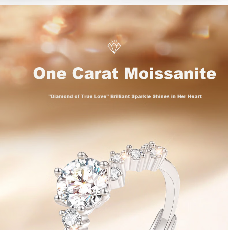 Kovni [Includes GRA Certificate] 1 Carat Moissanite Ring for Women Luxury Single Ring Birthday Valentine's Day Gift for Her 3