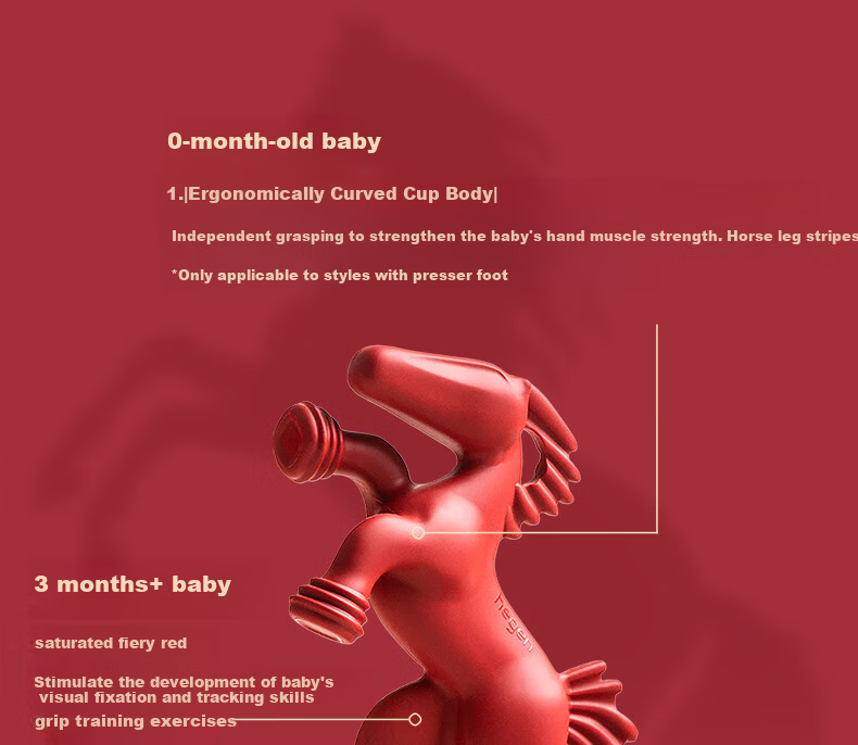 HEGEN Newborn Anti-Colic PPSU Baby Bottle Breast Milk Simulation Year of the Horse Commemorative Gift Box 240ml 3-6 Months+ 3