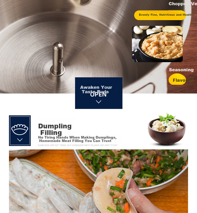 Donlim Stainless Steel Household Electric Meat Grinder Multifunctional Meat Mincer Meat Grinder Meat Mincer Garlic Grinder Food Processor 2L DL-JR373 9