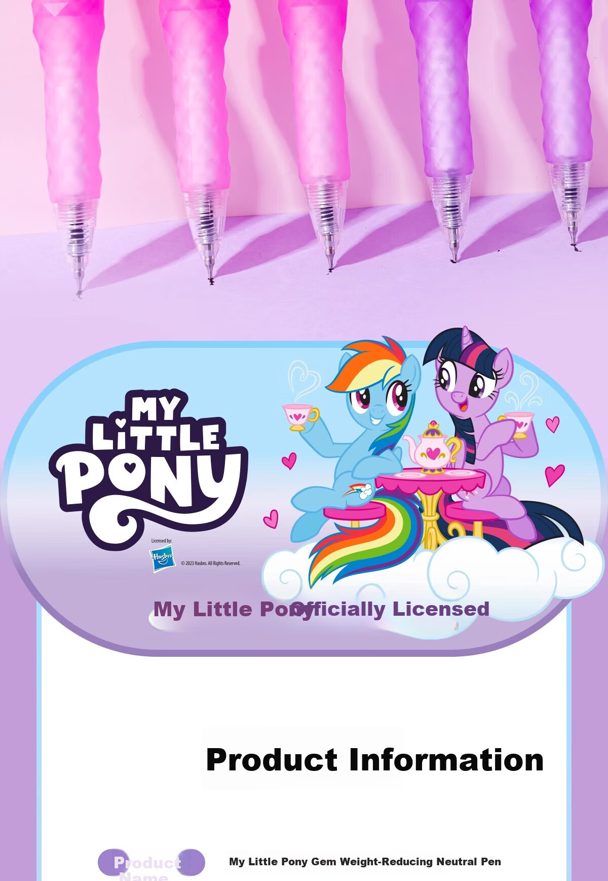 IiGEN My Little Pony 0.5mm Neutral Pen Quick-Dry Water-Based Ballpoint Pen for Office and Student Exams 3
