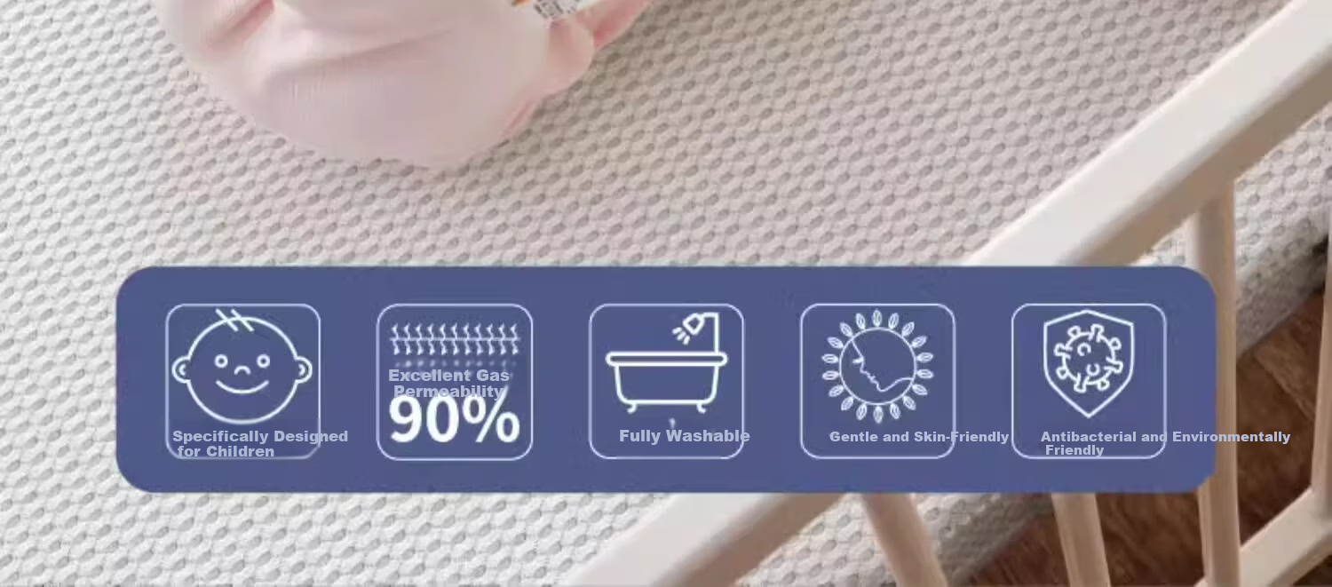 Boori Baby Washable Mattress Four Seasons Breathable Soft Pad Newborn 4D Mattress (with Oasis) 3