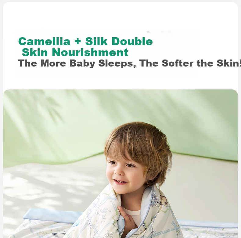 OUYUN [Plant Fiber] Baby Silk Summer Quilt Cooling Blanket Children's Small Quilt Summer Kindergarten Cooling Mint Air Conditioning Quilt 6