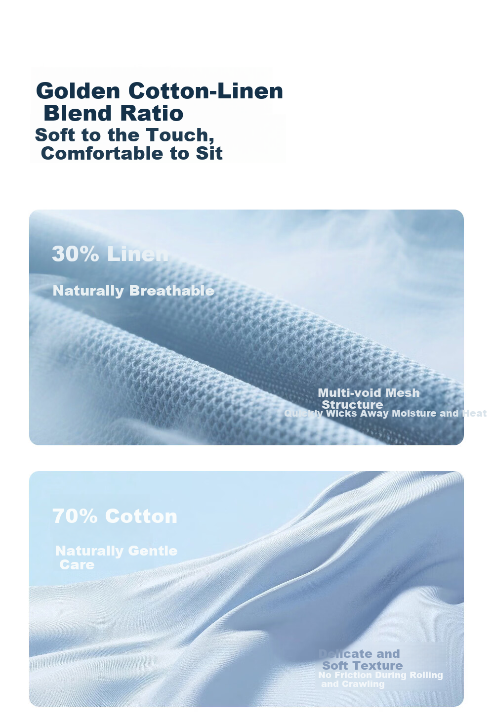 Liangliang Baby Waterproof Washable Cotton Linen Large Urine Pad Mattress 110x70CM Cooling Mat 2