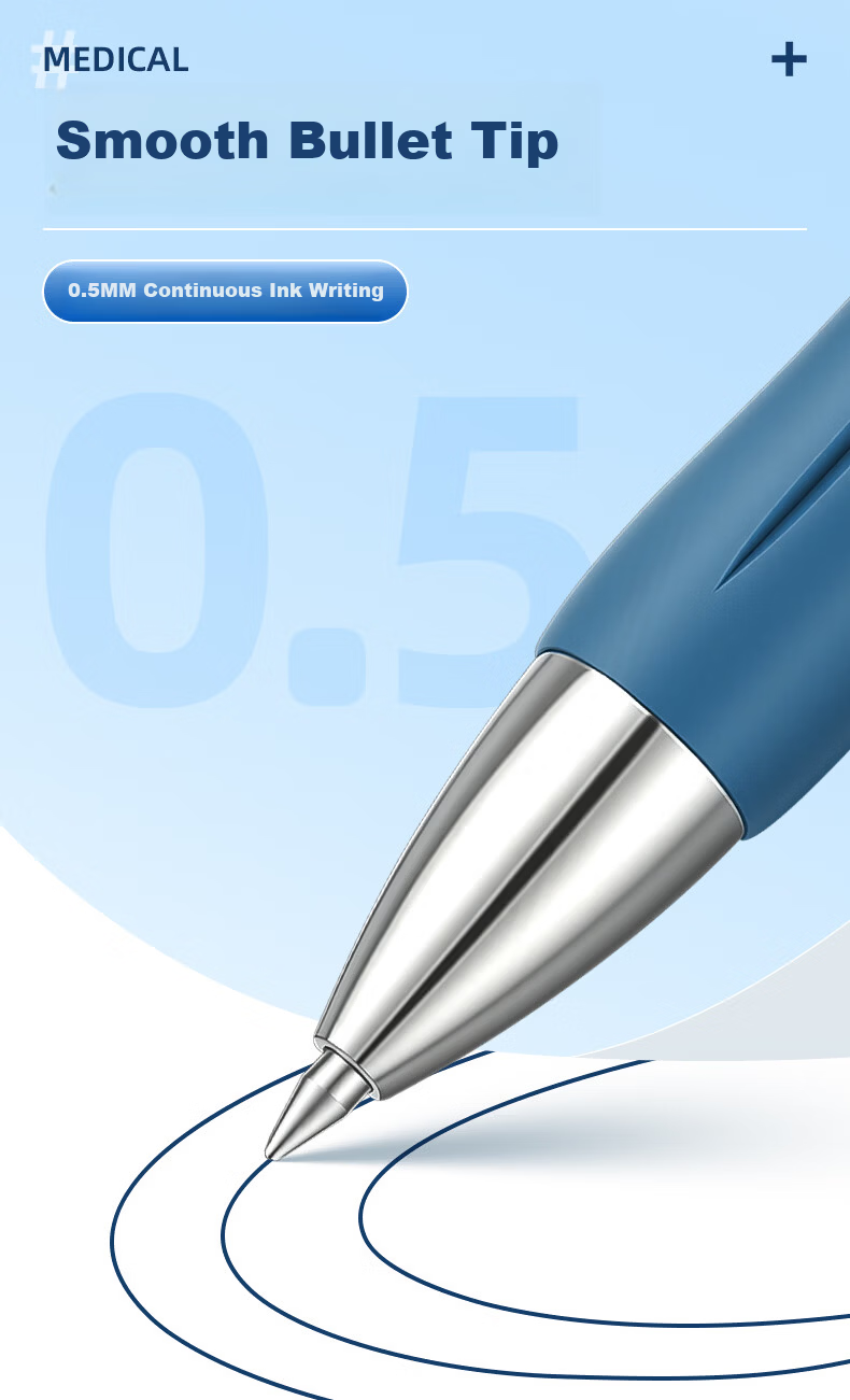 AIHAO Medical Prescription Retractable Gel Pen 0.5mm Bullet Tip Quick-Dry Nurse Doctor Signature Pen Blue Ink 6-Pack D8983 2