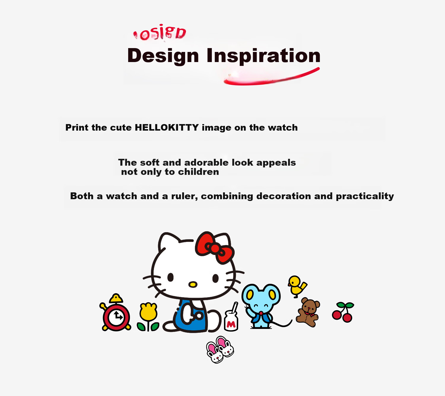 ZGO Sanrio Children's Watch for Ages 3-6, Kids' Day Gift, Girls' Kindergarten Baby Toy Digital Watch 307 4