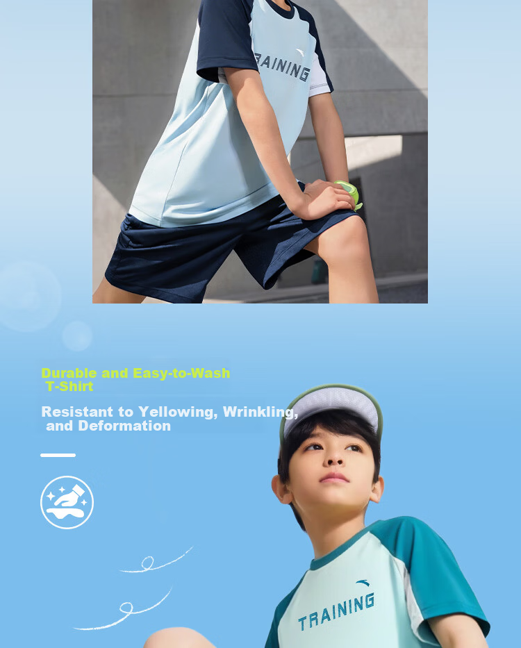 Anta Kids Sports Quick-Dry Set 2026 Summer Short Sleeve and Shorts Moisture-Wicking Breathable Comfortable A72625712 4