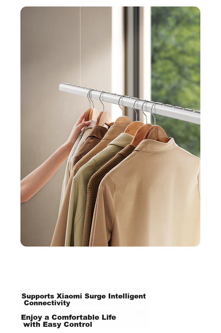 Mijia Smart Invisible Clothes Drying Rack Double Rod 2.4m Xiaomi Electric Clothes Hanger Hidden Embedded Balcony Drying Rod 12