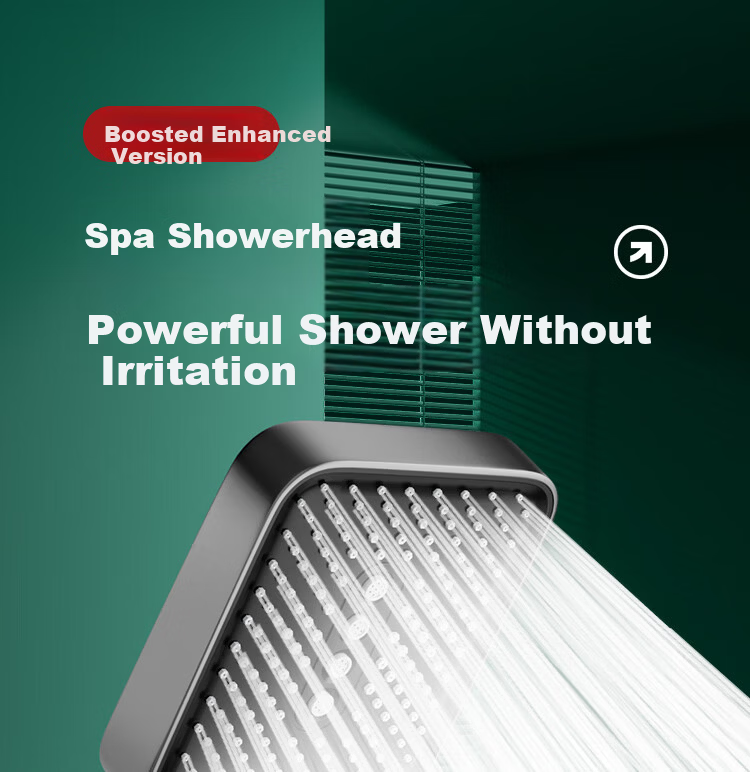 Jiayun [New German Style] Adjustable Rotatable Pressurized Shower Head with Switch High-Pressure Water Flow 6
