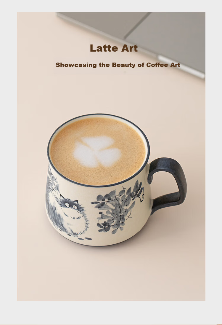 ZEROKY CLAN Ceramic Coffee Mug 360ml Home Office Milk Cup for Men and Women Single Gift Cup 6