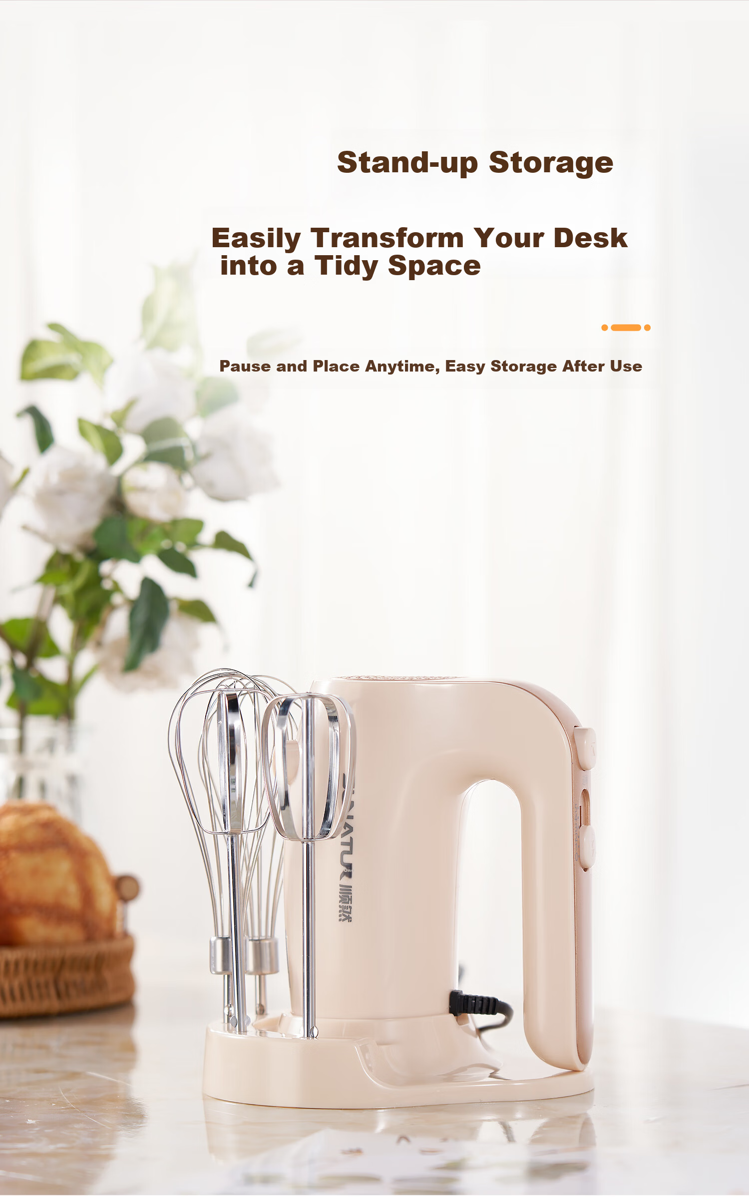 Shunran [Price Protection 618] Electric Egg Beater Baking Tool Cake Cream Whisk Mixer Food Processor 300W High Power Four-Whisk SRZ-1830B 8