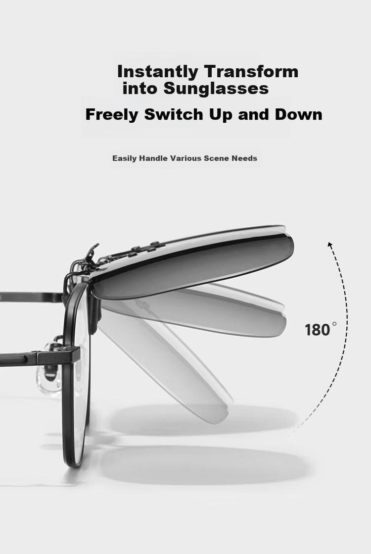 Hieyes Clip-On Polarized Sunglasses for Men, UV Protection, Compatible with Prescription Glasses, Ideal for Driving and Fishing 12